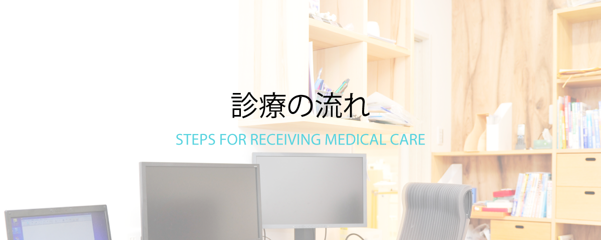 診療の流れ STEPS FOR RECEIVING MEDICAL CARE